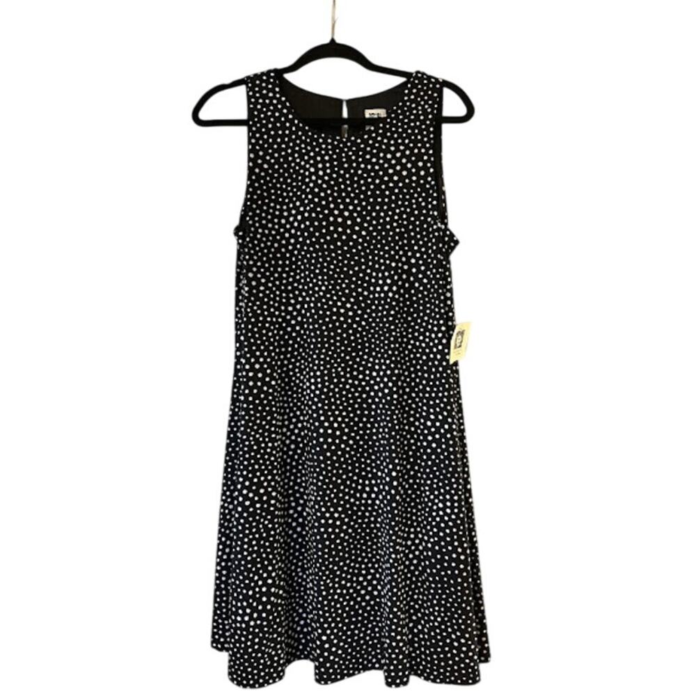 NWT Anne Klein Women's Midi Dress Black and White Size 10